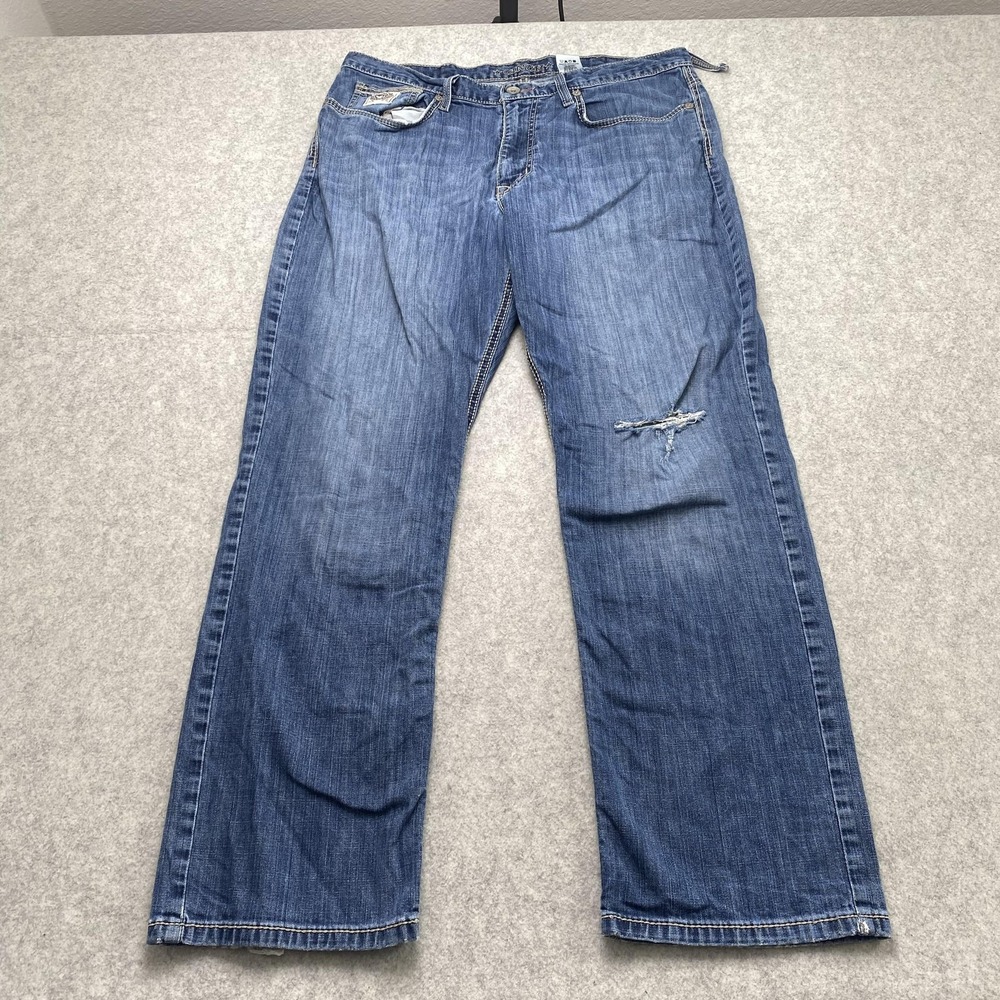 Cinch Jeans Mens 36x30 (35x29) Blue Relaxed Straight Cowboy *BROKEN BELT LOOP*
